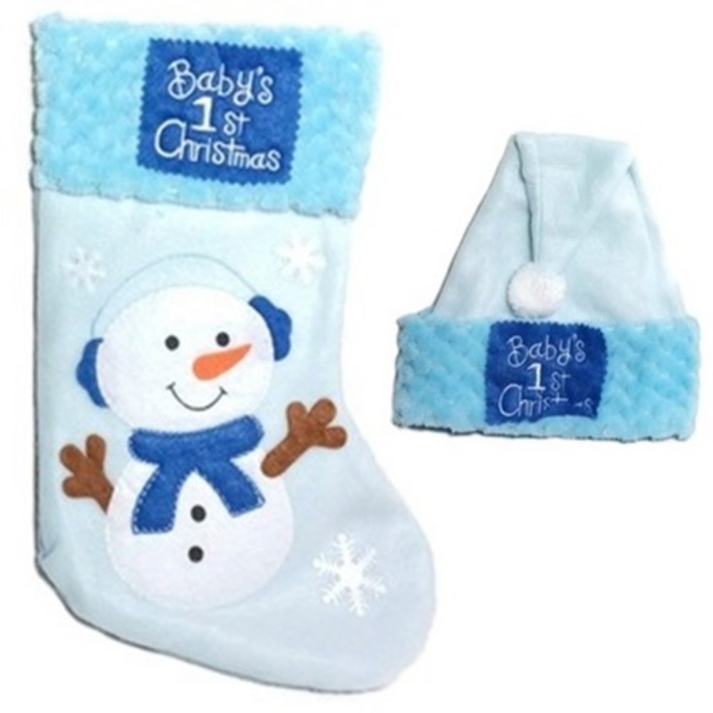 Baby's First Christmas Keepsake Stocking & Hat Set